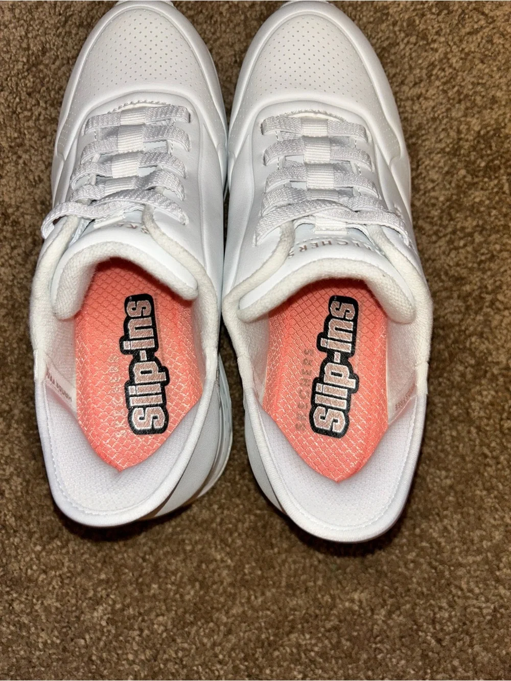 Skechers Slip- White Memory Foam Sport sneaker 177112 women's size 6 NWOB
